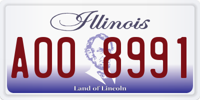 IL license plate A008991