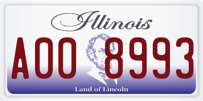 IL license plate A008993