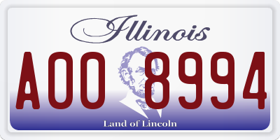 IL license plate A008994