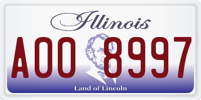 IL license plate A008997