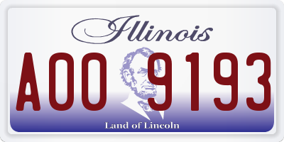 IL license plate A009193