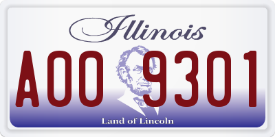 IL license plate A009301