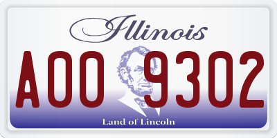 IL license plate A009302