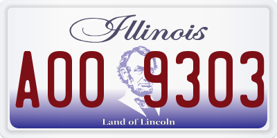 IL license plate A009303