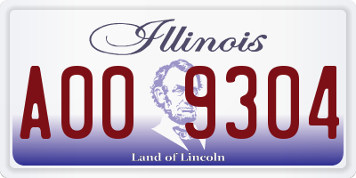 IL license plate A009304