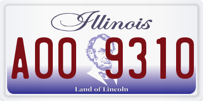 IL license plate A009310