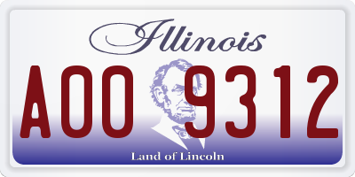 IL license plate A009312