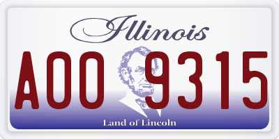IL license plate A009315