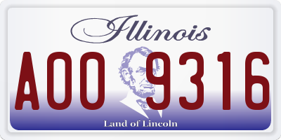IL license plate A009316