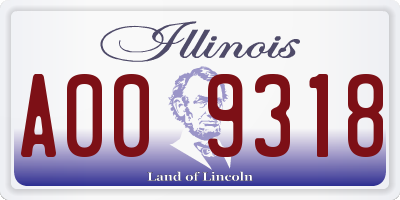 IL license plate A009318