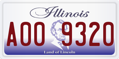 IL license plate A009320