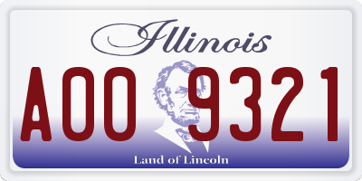 IL license plate A009321