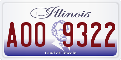 IL license plate A009322