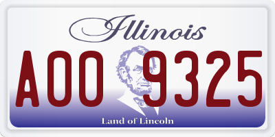 IL license plate A009325
