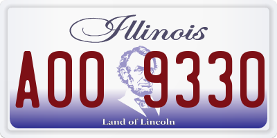 IL license plate A009330