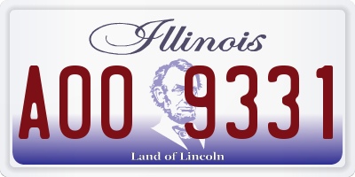 IL license plate A009331
