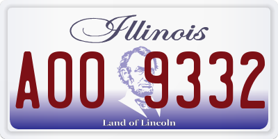 IL license plate A009332