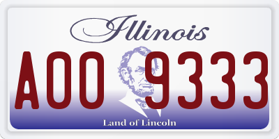 IL license plate A009333