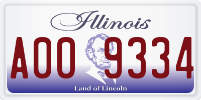 IL license plate A009334