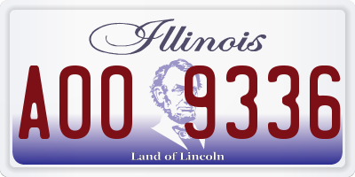 IL license plate A009336