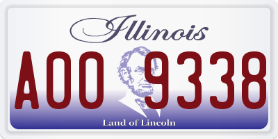 IL license plate A009338