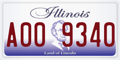 IL license plate A009340