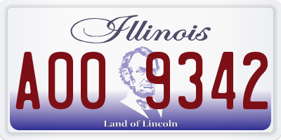 IL license plate A009342