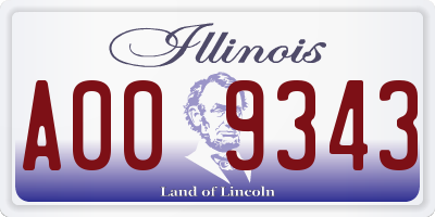 IL license plate A009343