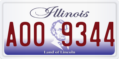 IL license plate A009344