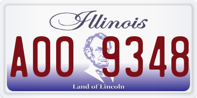 IL license plate A009348