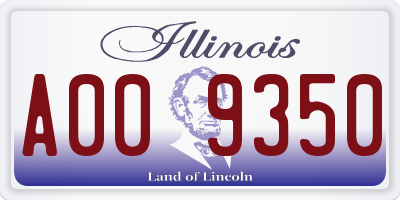 IL license plate A009350