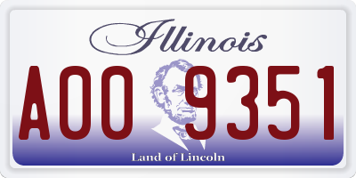 IL license plate A009351