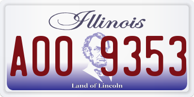 IL license plate A009353