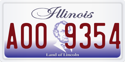 IL license plate A009354