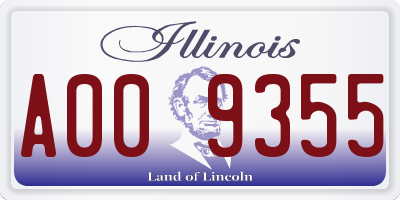 IL license plate A009355