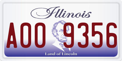 IL license plate A009356