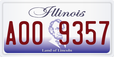 IL license plate A009357