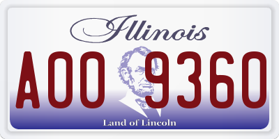 IL license plate A009360