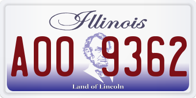 IL license plate A009362
