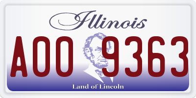IL license plate A009363