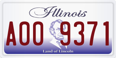 IL license plate A009371