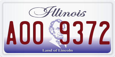 IL license plate A009372