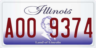 IL license plate A009374
