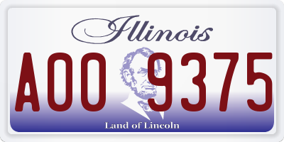 IL license plate A009375