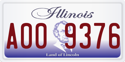 IL license plate A009376