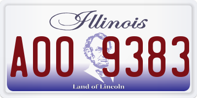 IL license plate A009383
