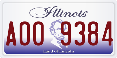 IL license plate A009384