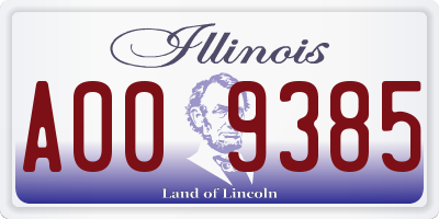 IL license plate A009385