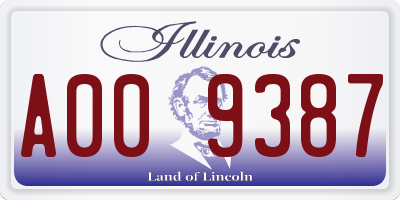IL license plate A009387