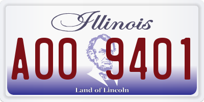 IL license plate A009401